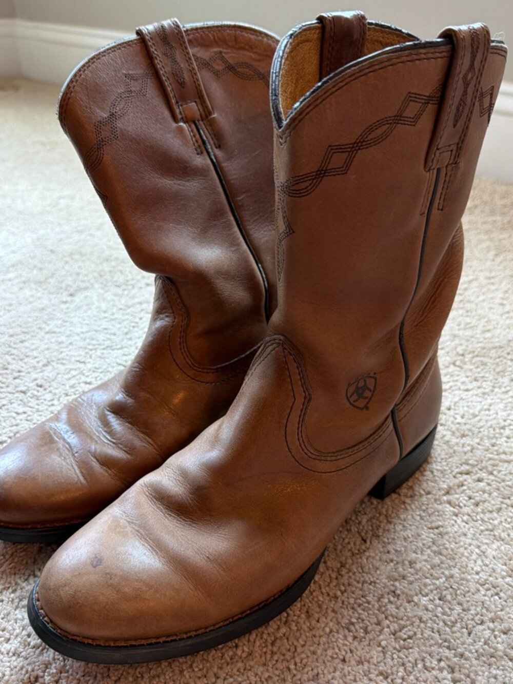 Ariat Heritage Roper Western Boot Distressed Brown Womens Size 8.5B 10005967